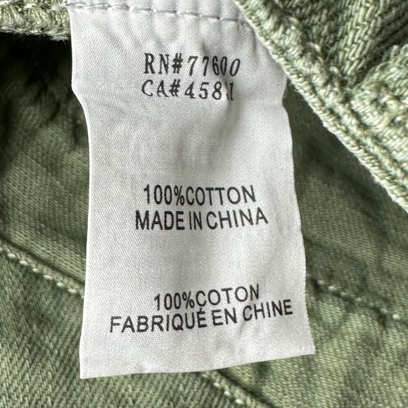 Sandrine Rose Cropped Relaxed Fit Wide Leg Buttons Pants Army Green Women S NWT - Picture 7 of 8